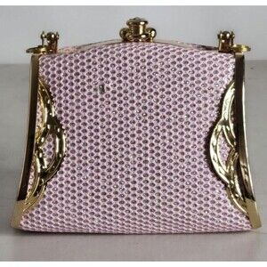 Great Hardbody Evening Purse - Pink/Gold